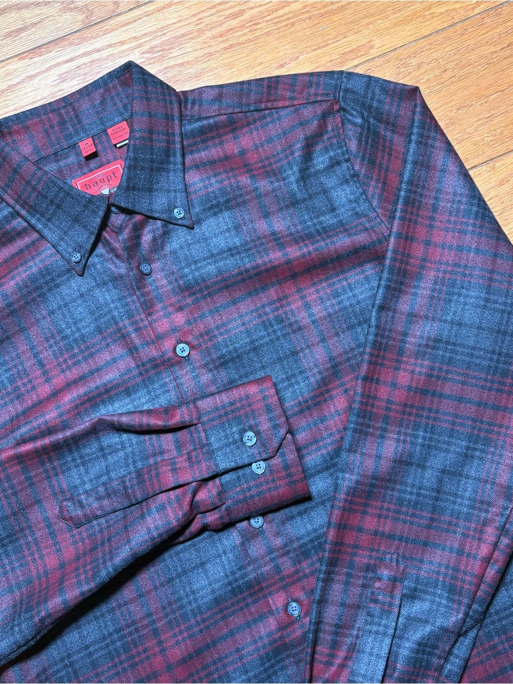 Haupt Men's Red & Gray Plaid Button-Down Shirt